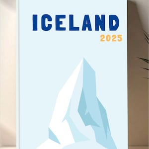 ICELAND Photo Album Template – Assouline Style to Download and Customize (book cover, infographic, Iceland map, and photo interior)