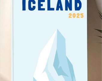 ICELAND Photo Album Template – Assouline Style to Download and Customize (book cover, infographic, Iceland map, and photo interior)