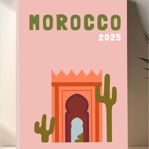 MOROCCO Photo Album Template – Assouline Style to Download and Customize (book cover, infographic, Morocco map, and photo interior)
