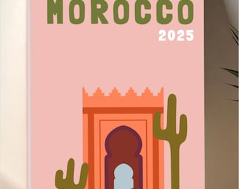 MOROCCO Photo Album Template – Assouline Style to Download and Customize (book cover, infographic, Morocco map, and photo interior)