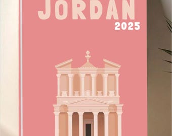 JORDAN Photo Album Template – Assouline Style to Download and Customize (book cover, infographic, Jordan map, and photo interior)