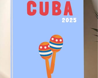 CUBA Photo Album Template – Assouline Style to Download and Customize (book cover, infographic, Cuba map, and photo interior)