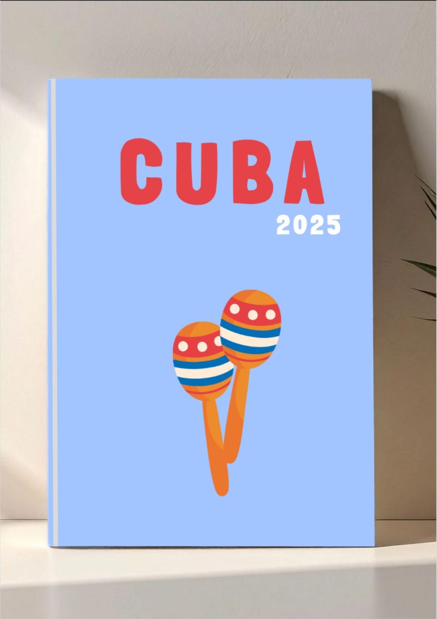 CUBA Photo Album Template – Assouline Style to Download and Customize (book cover, infographic, Cuba map, and photo interior)