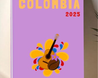 COLOMBIA Photo Album Template – Assouline Style to Download and Customize (book cover, infographic, Colombia map, and photo interior)