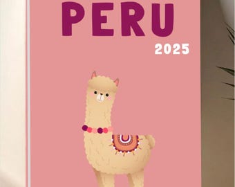 PERU Photo Album Template – Assouline Style to Download and Customize (book cover, infographic, Peru map, and photo interior)