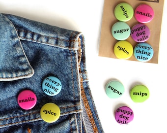 Gender Casserole Pin Set -- Six 1 Inch Pinback Buttons