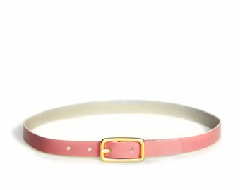 Mini Basic Buckle Choker -- Rose Leather Choker