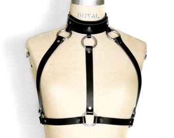 Tryst Harness -- Schwarzer Leder Brust Harness