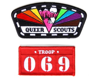Queer Scouts Patch Set -- Iron-On Embroidered Patches