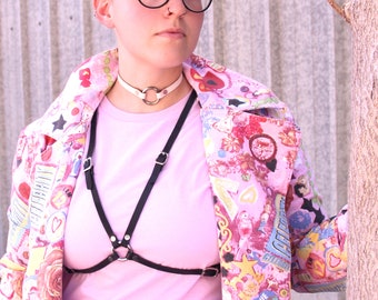 Arnés Flit - Arnés de pecho de cuero negro