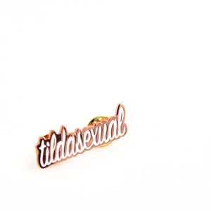 tildasexual pin Tilda Swinton Fan Copper & White Enamel Pin image 1