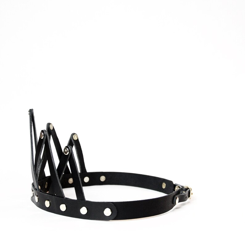 Skeletal Leather Crown Black Leather Crown