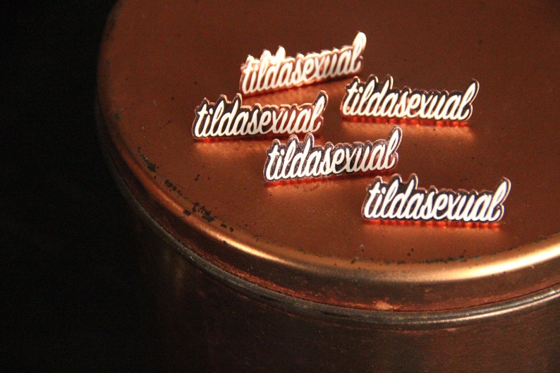 tildasexual pin Tilda Swinton Fan Copper & White Enamel Pin image 8