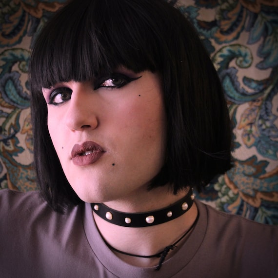 Black studded choker online