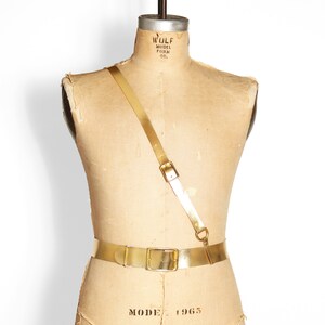 Military Belt -- Metallic Gold Leather