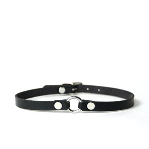 Micro O-Ring Choker -- Faux Leather Choker