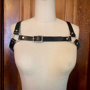 FLAWED Beta Harness -- Black Leather Chest Harness