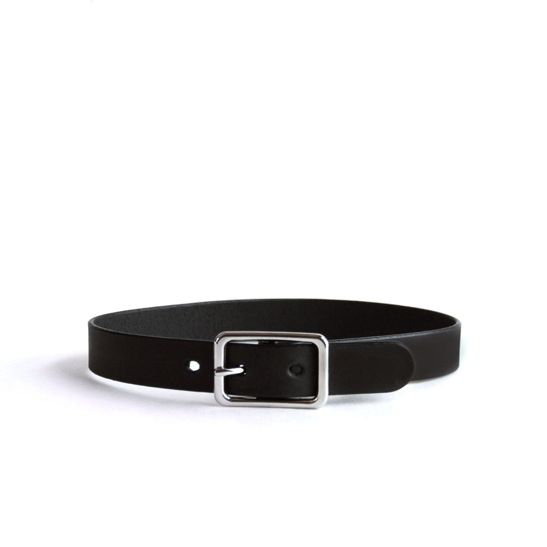 Basic Buckle Choker Black Leather Choker With Silver Hardware - Etsy
