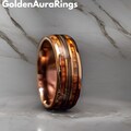 Whiskey Barrel Wood Ring: Rose Gold Tungsten Carbide Wedding Band product logo