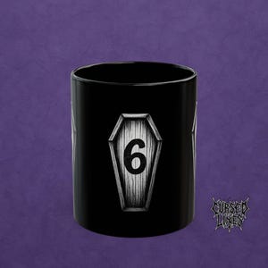 Gothic Coffin Mug: Black Ceramic Coffee Cup for Dark Souls
