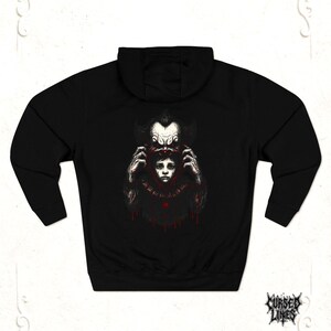 Peekaboo Clown Hoodie, Goth Sweatshirt, Creepy Dark Art Pullover, Halloween Alternative Aesthetic, Horror Characters Hoodie, Cursed Lines