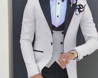 Klassischer Weißer 3-Teiliger Frack, zweiteilig