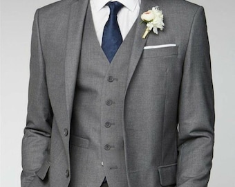 Stilvoller grauer dreiteiliger Anzug | Herren Hochzeit, Abschlussball & Bräutigam Kleidung