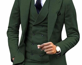 Classic Green 3-Piece Suit for Men | Wedding Groom Outfit