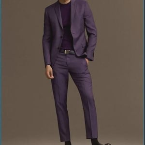 Custom Tailored Men's Purple Suit | Notch Lapel, Silk Lining