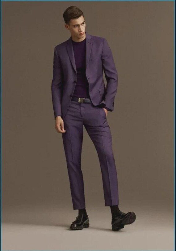purple dress with brown shoes Purple Cotton Over the Calf Dress Socks