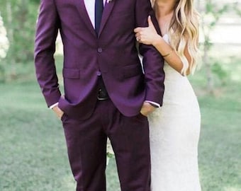 Lila Hochzeitsanzug: Individueller Zweiteiler für den Bräutigam und den Abschlussball