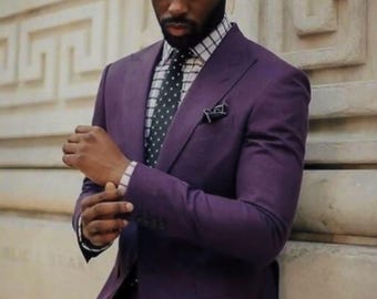 Purple Two-Piece Suit for Men | Tailored Custom Fit Jacket & Trousers