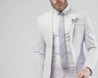 Light Lavender Purple Suit for Men – Slim Fit Two-Piece, Tailored Trousers