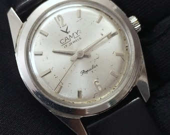 CAMY Geneva 17 Jewels 手巻き時計 Vintage Camy Geneva Popular 17 Jewels Manual Wind Rare Swiss Made