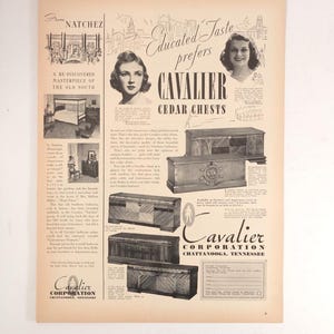 1939 Cavalier Corporation Cedar Chests  - Original Vintage Full Page Ad