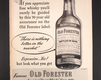 1939 Famous Old Forester Whisky  - Original Vintage Full Page Print Ad