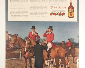 1939 Four Roses Whiskey - Original Vintage Full Page Color Ad