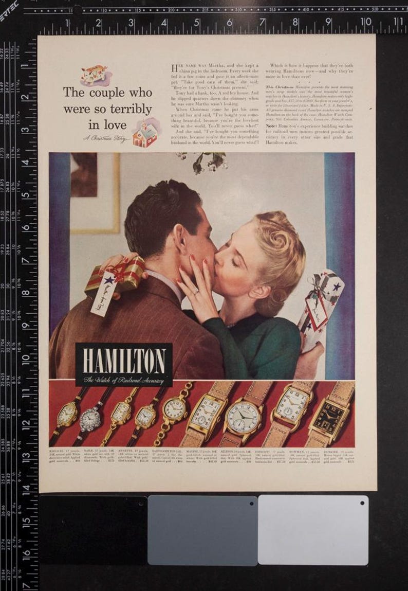 1939 - Hamilton Watches - Vintage Full Page Color Print Ad - Etsy