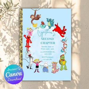 Little Golden Book Inspired Invitation, Storybook Birthday, Second Chapter (Digital Download)