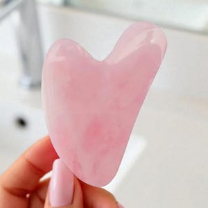 Crystal Gua Sha | Rose Quartz or Black Obsidian Facial Tool