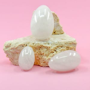 Clear Quartz Yoni Eggs - Drilled yoni eggs - natural healing crystal - kegel exercise - pelvis floor strengthening