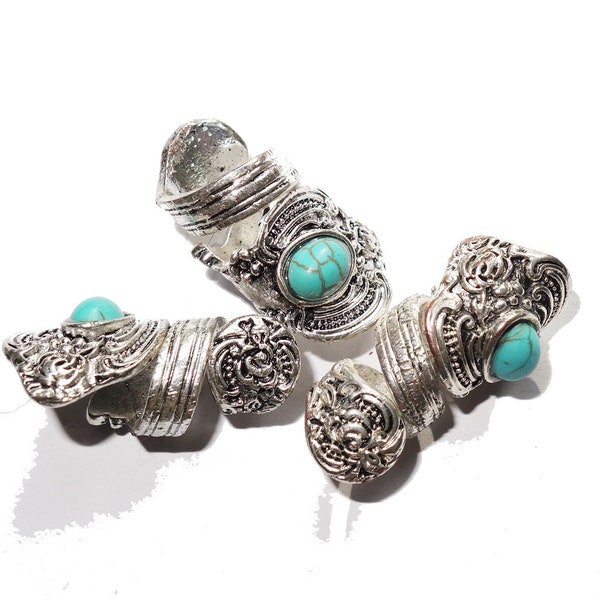 Türkis Silber Löffel Dread Perle Dreadlocks Schmuck