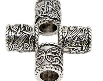 Select size: Celtic knot dragon, medieval norse dreadlock viking beard jewelry beads