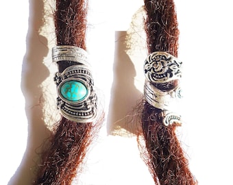 Bijoux dreadlocks cuillère en argent turquoise