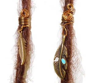 Feather leaf dreadlock bead, sister locks jewelry