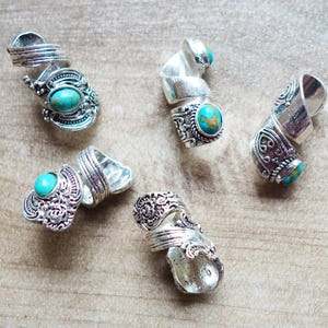 Turquoise silver swirly dread bead dreadlocks jewelry