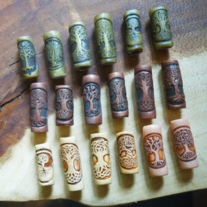 Tree of life dreadlock beads yggdrasil woodland - Viking norse beard hair beads