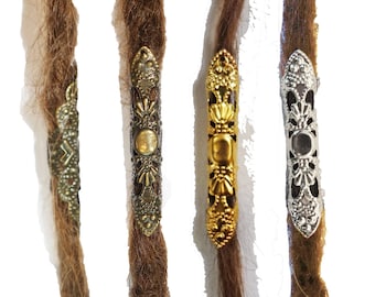 Filigree dread bead dreadlock tube, jewelry in bronze  gold or silver color.