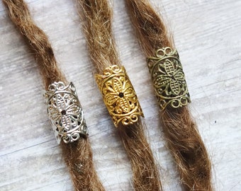 Dread bead, filigree bronze silver or gold dreadlock jewelry