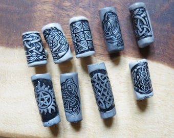 3/10 or 20 celtic knot norse viking dreadlock beads - beard bead